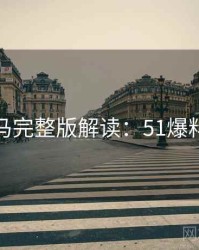 行业黑马完整版解读：51爆料必收藏